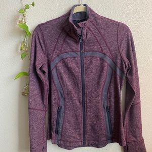 Lululemon zip up -Burgundy and Gray - size 6 or 8